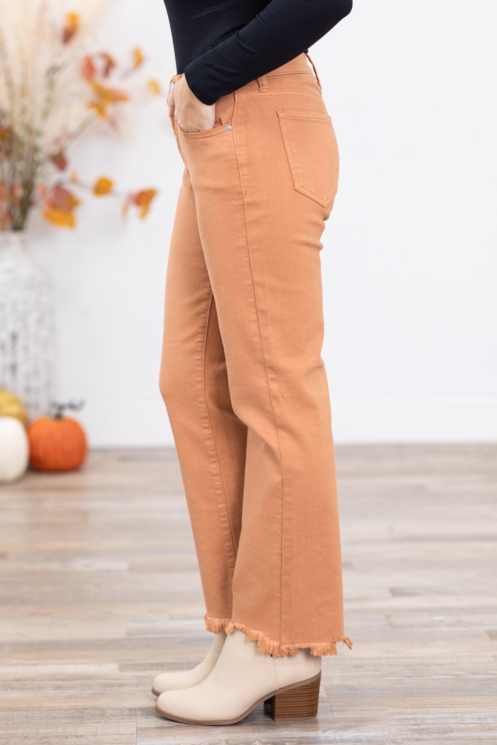 Sneak Peek Light Camel Straight Leg Jeans Product Image