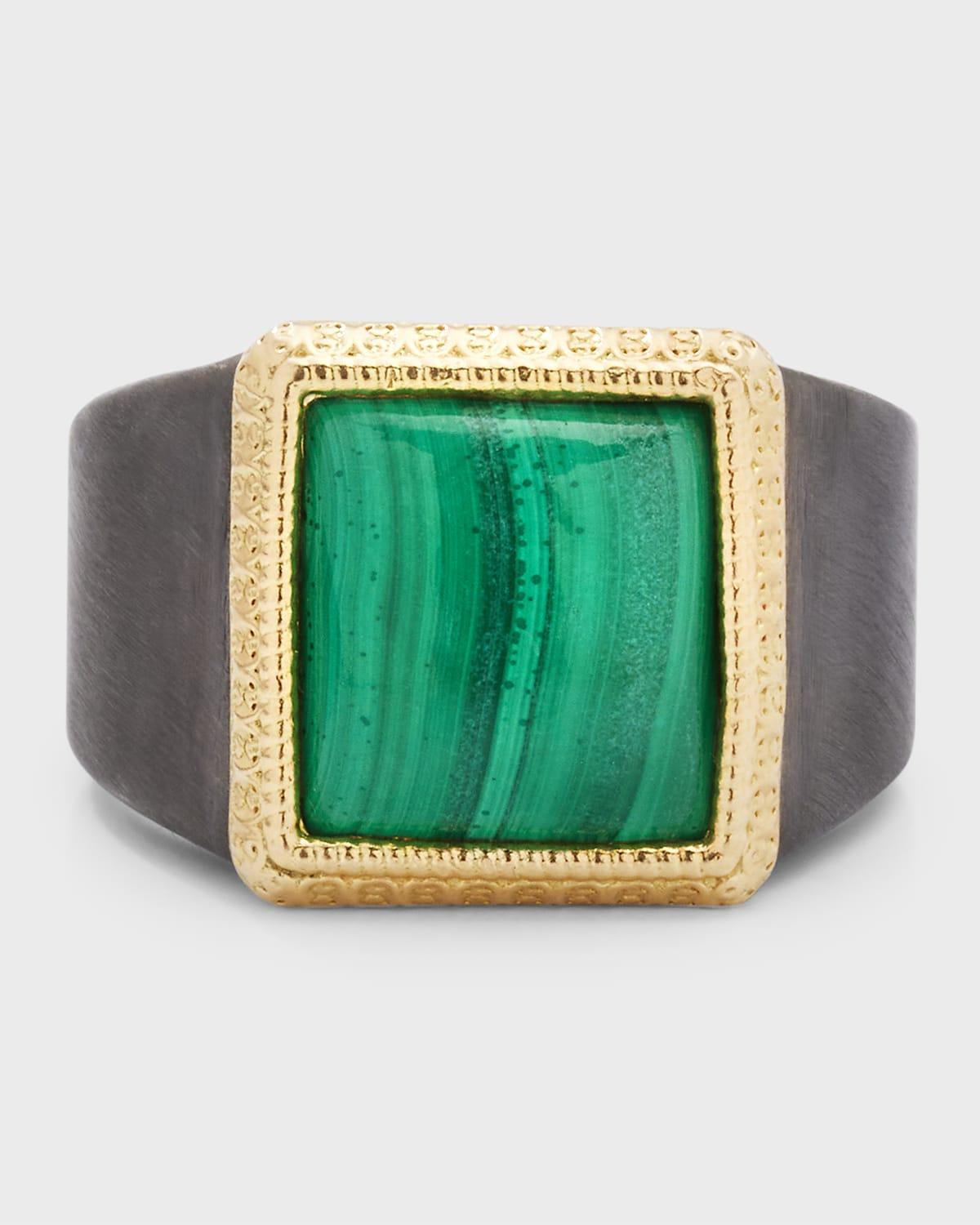 Mens Malachite Signet Ring Product Image