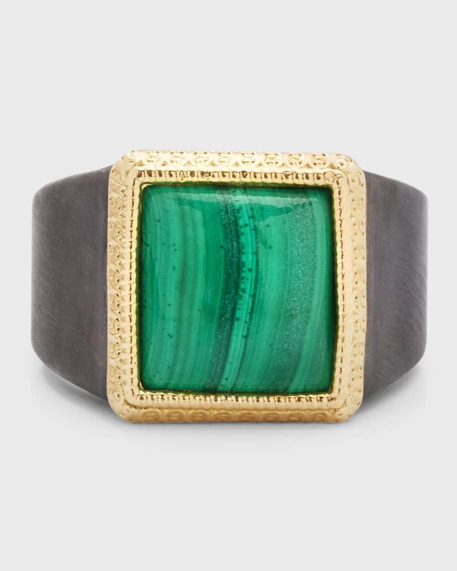 Men's Malachite Signet Ring Product Image