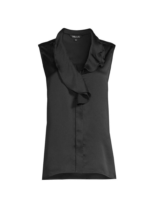 Misook Cascading Lapel Sleeveless Top Product Image