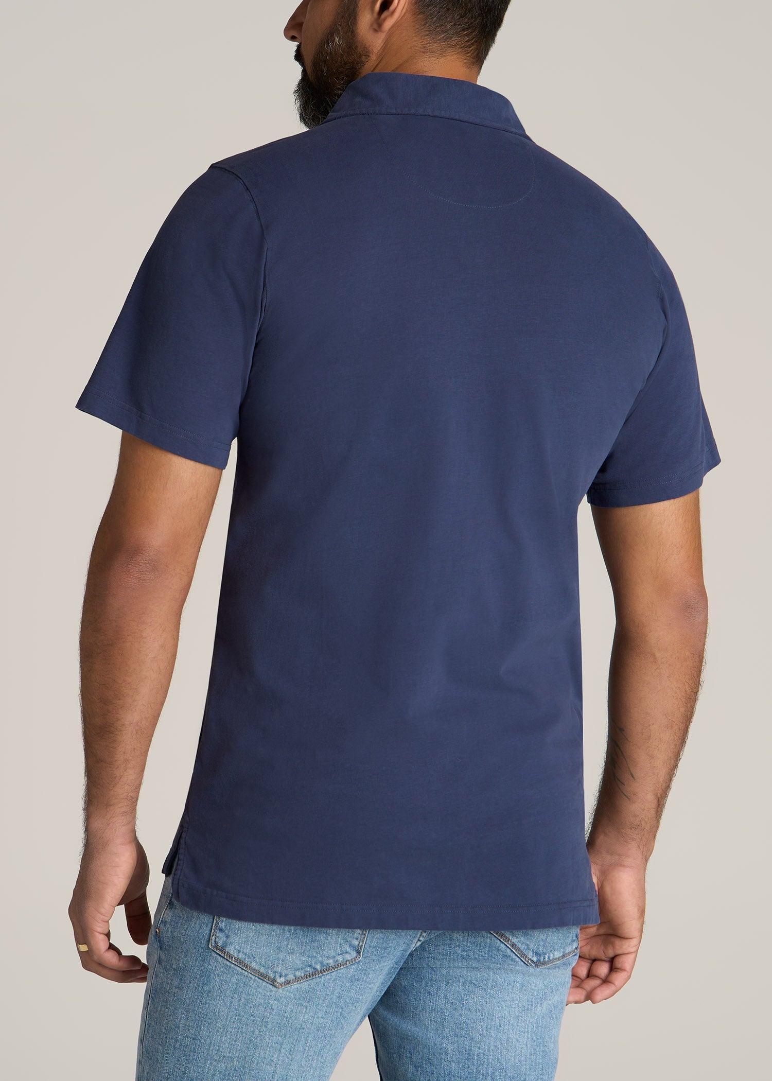 LJ&S Ultra Soft Short Sleeve Cotton Polo for Tall Men in Vintage Midnight Navy Product Image