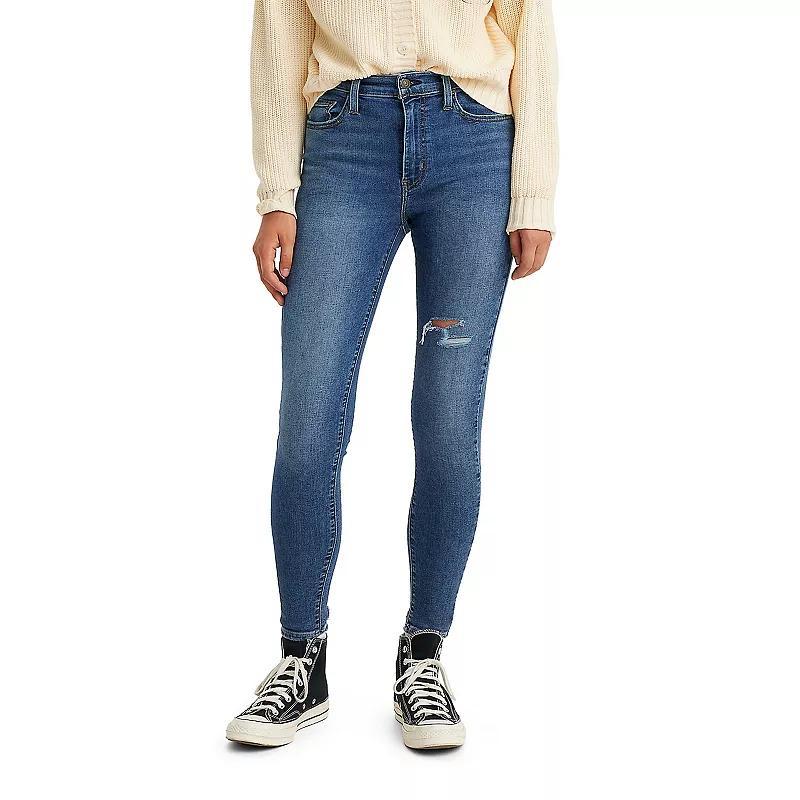 Womens Levis 720 High-Rise Super Skinny Jeans Dark Blue Product Image