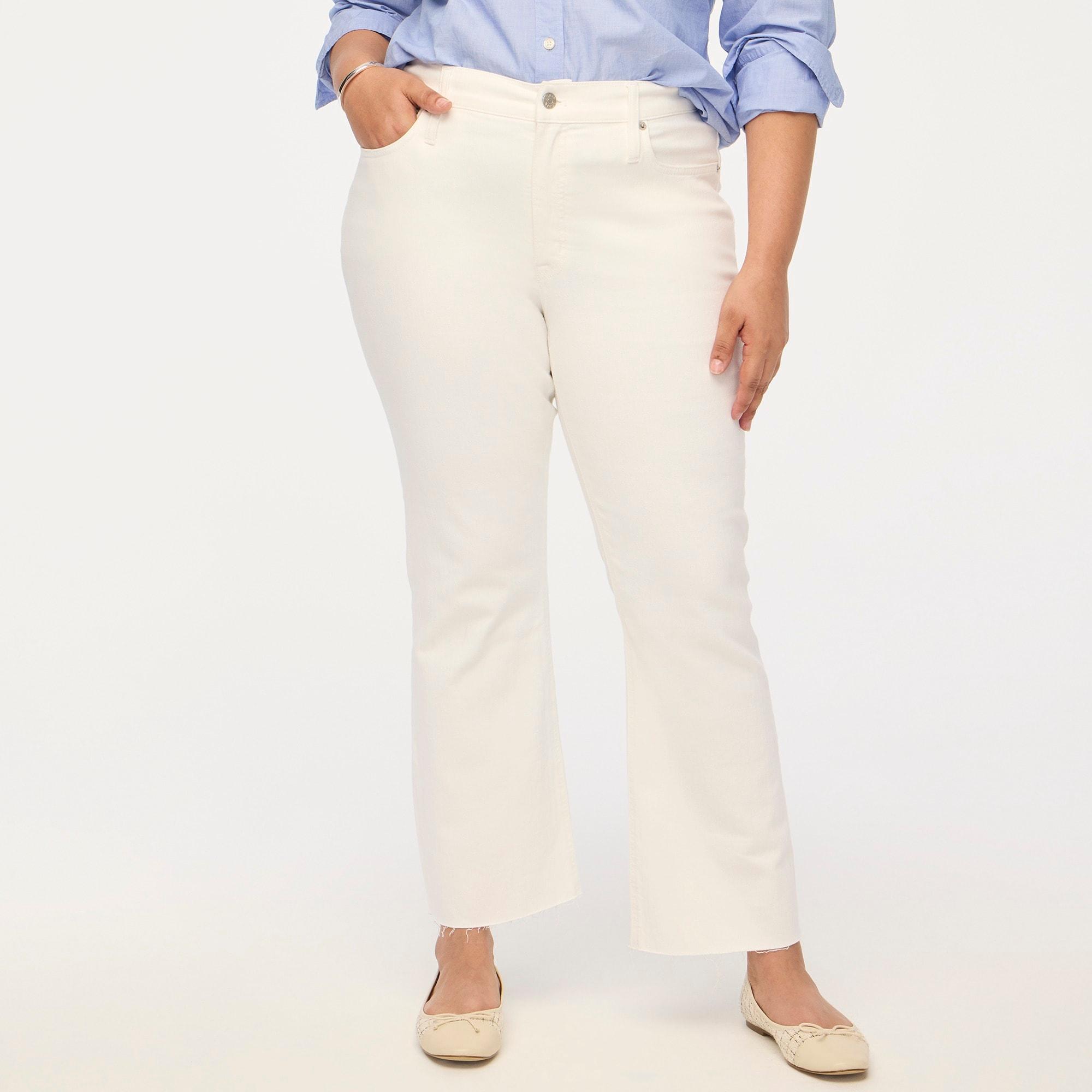 Flare crop white jean in signature stretch Product Image