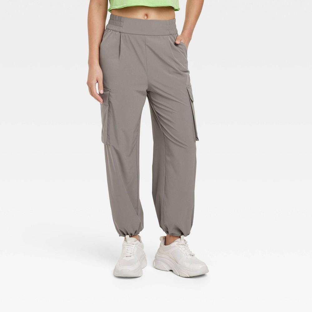 Womens Cinch Hem Woven Cargo Pants - JoyLab Dark M Product Image