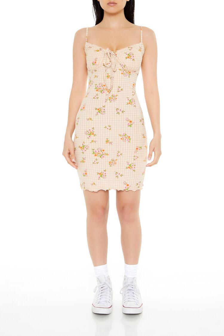 Floral Print Tie-Front Mini Dress | Forever 21 Product Image