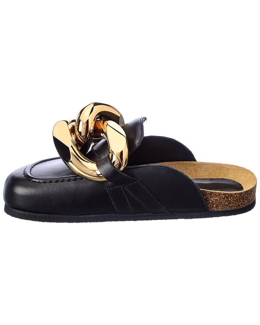 Womens Chain Leather Loafer Mules Product Image