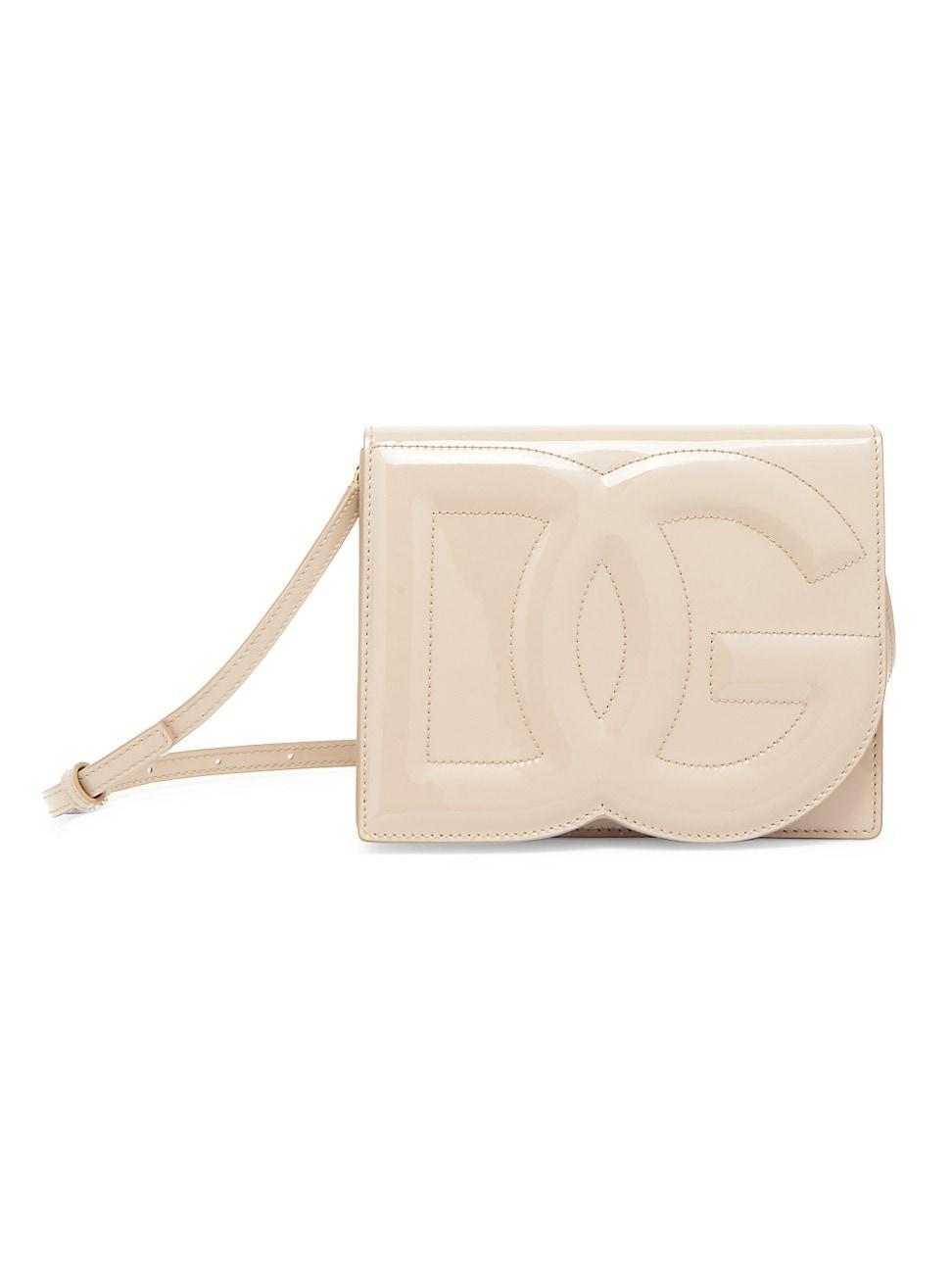 Womens Patent Leather Logo Crossbody Bag Product Image