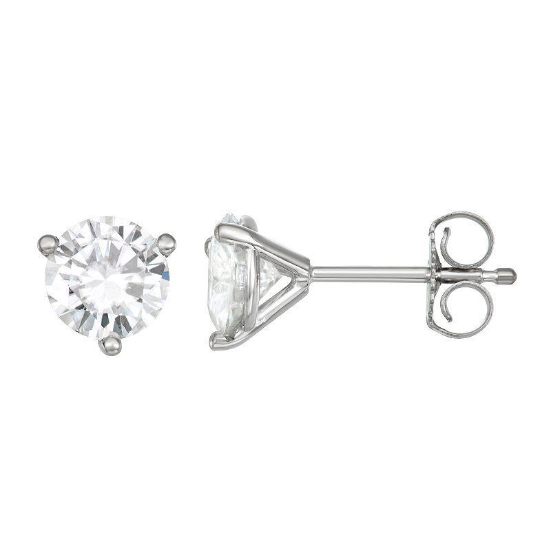 Charles & Colvard 1.2 Ct. T.w. Moissanite Martini Stud Earrings In 14K White Gold Product Image