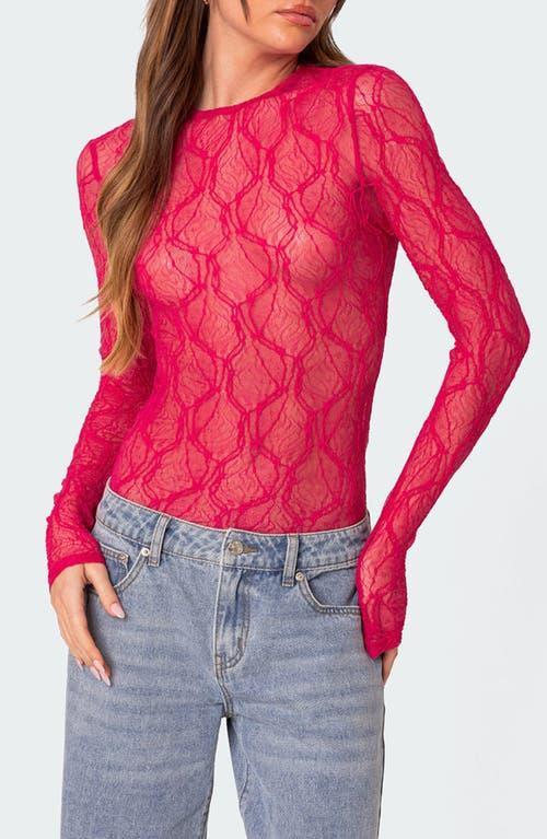 Womens Lina textured sheer lace bodysuit Product Image