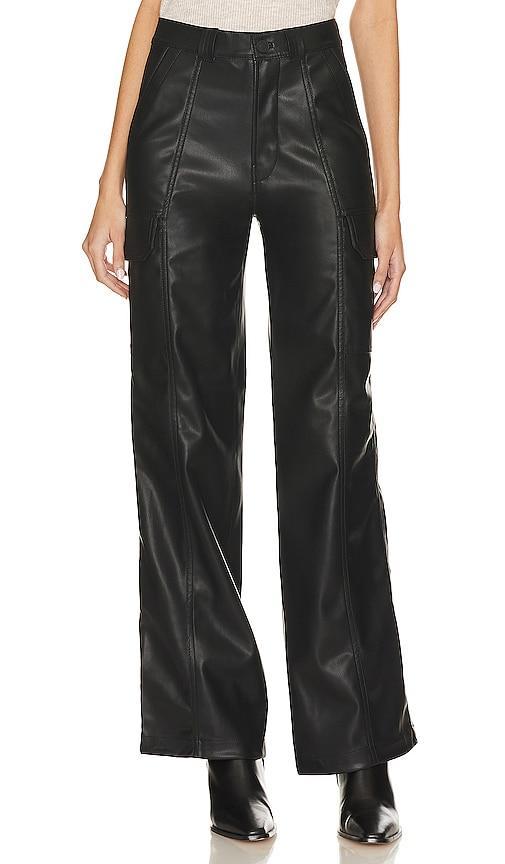 Womens Faux Leather Cargo Pants Product Image