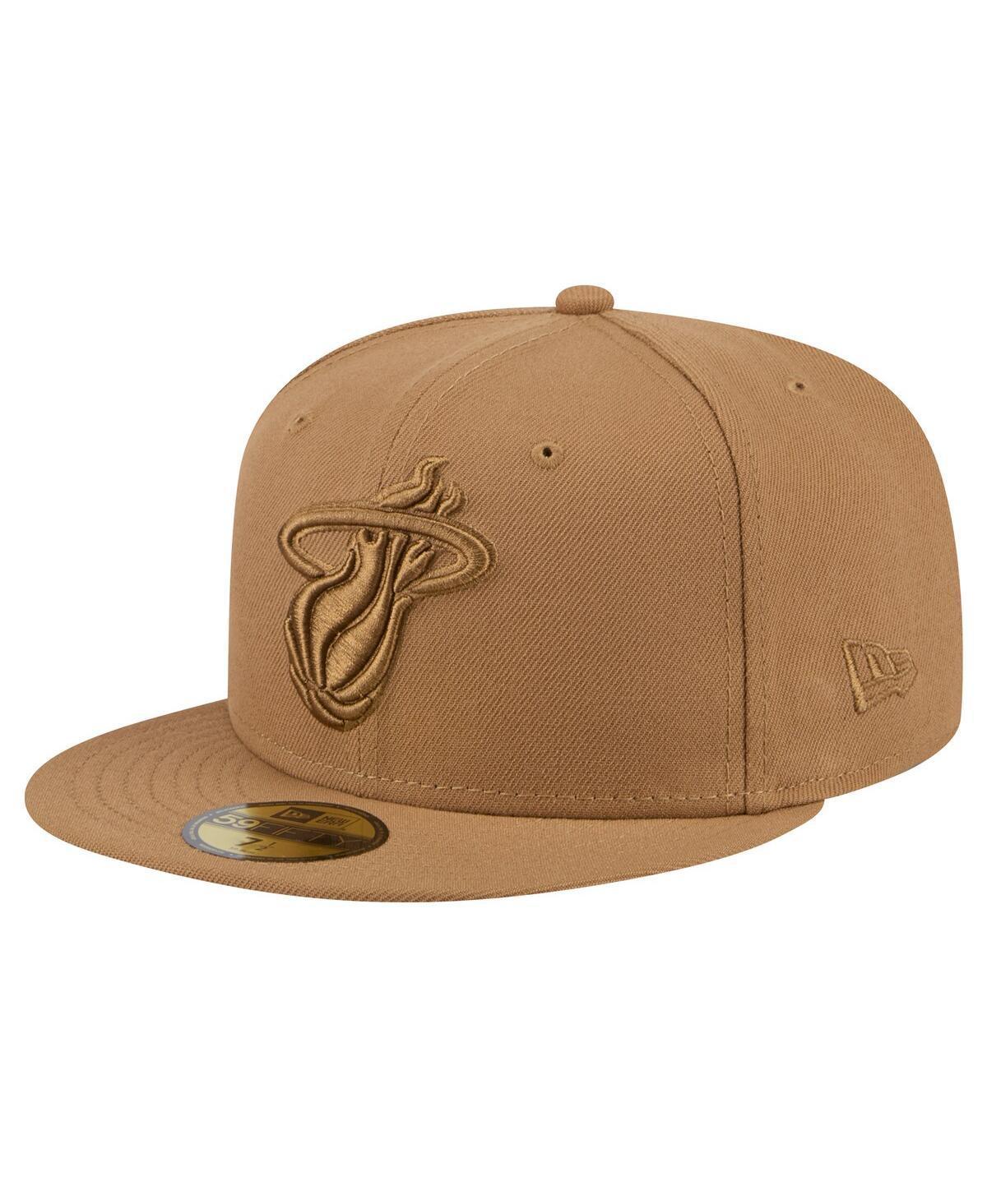 Mens New Era Tan Miami Heat 59FIFTY Fitted Hat Product Image