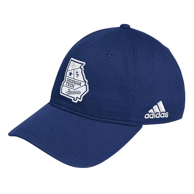 Mens adidas Georgia Tech Yellow Jackets State Slouch Adjustable Hat, Blue Product Image