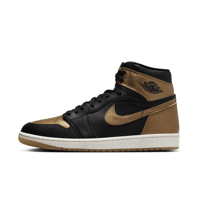 Men's Air Jordan 1 Retro High OG and Gold" Shoes in Black Product Image