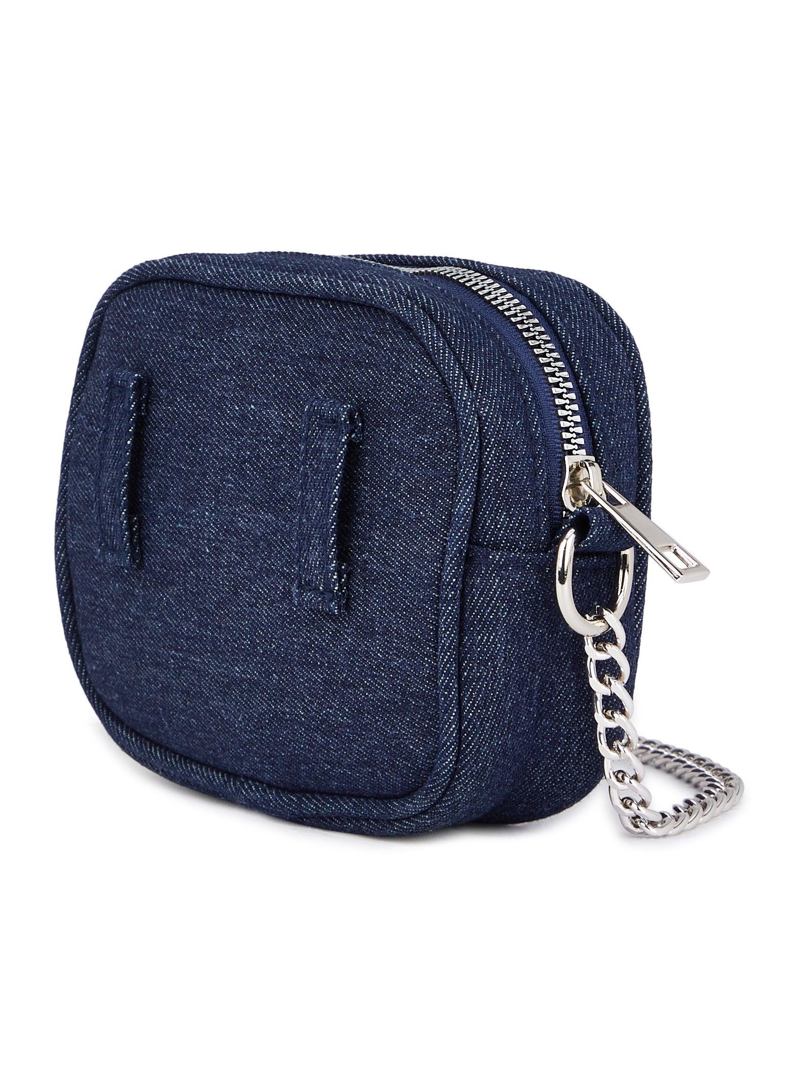 Studded Denim Convertible Crossbody Belt Bag Female Product Image