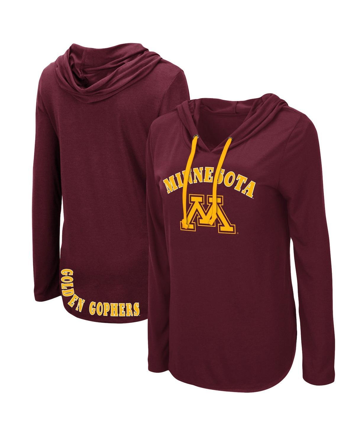 Womens Colosseum Maroon Minnesota Golden Gophers My Lover Lightweight Hooded Long Sleeve T-shirt Product Image