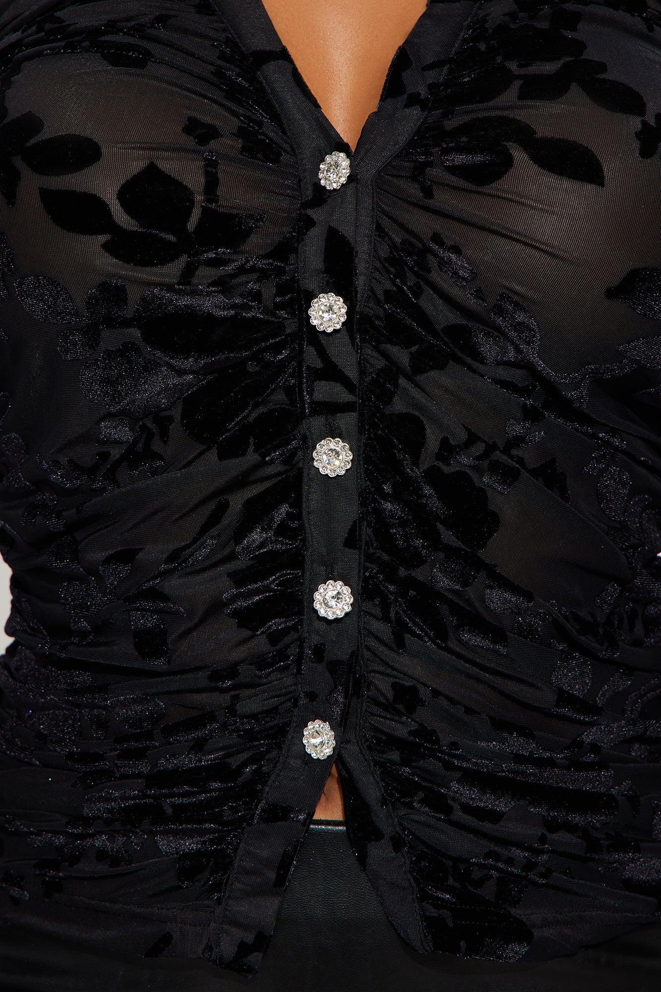 Evalynn Velvet Top - Black Product Image