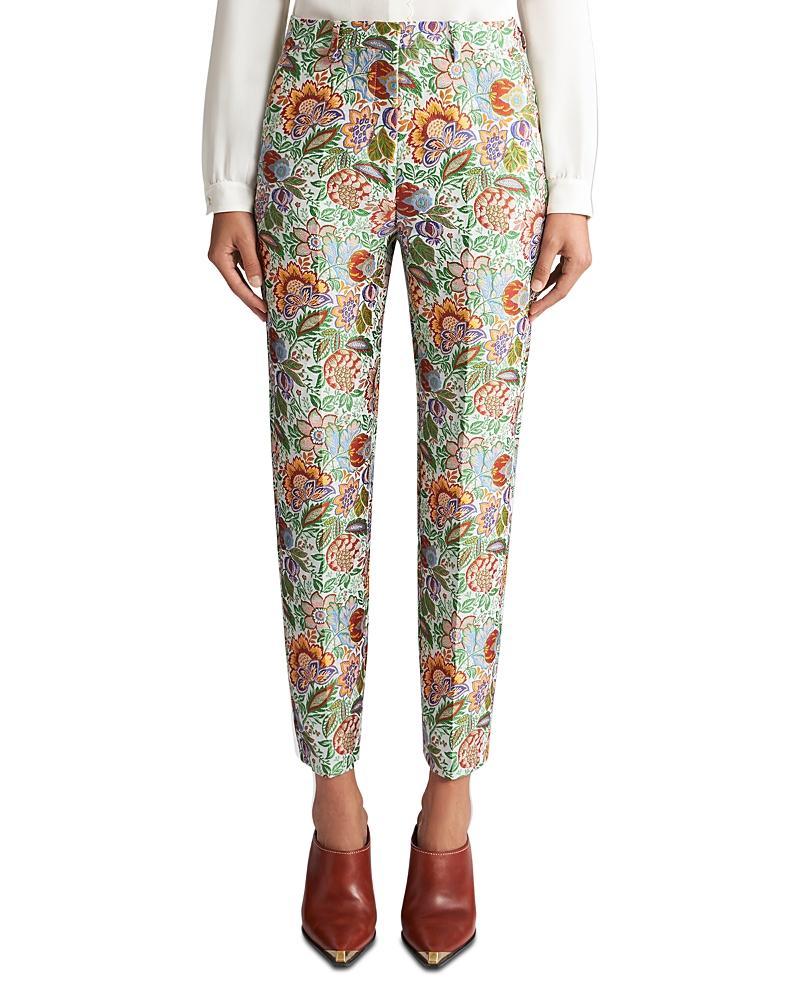 Etro Floral Jacquard Crop Cigarette Trousers Product Image