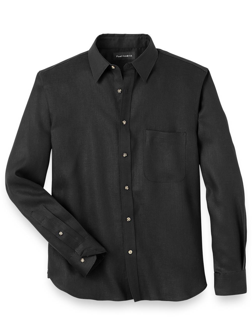 Slim Fit Linen Solid Casual Shirt Product Image