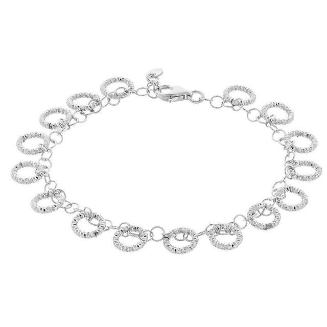 Sterling Silver Circle Link Bracelet, Womens Product Image