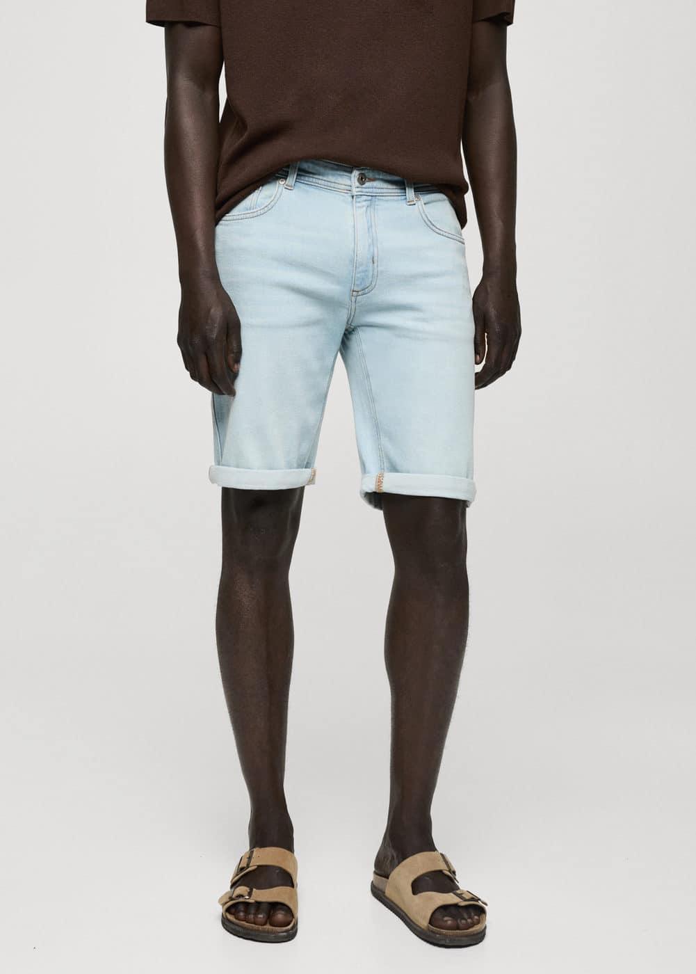 Mango Mens Denim Bermuda Shorts Product Image