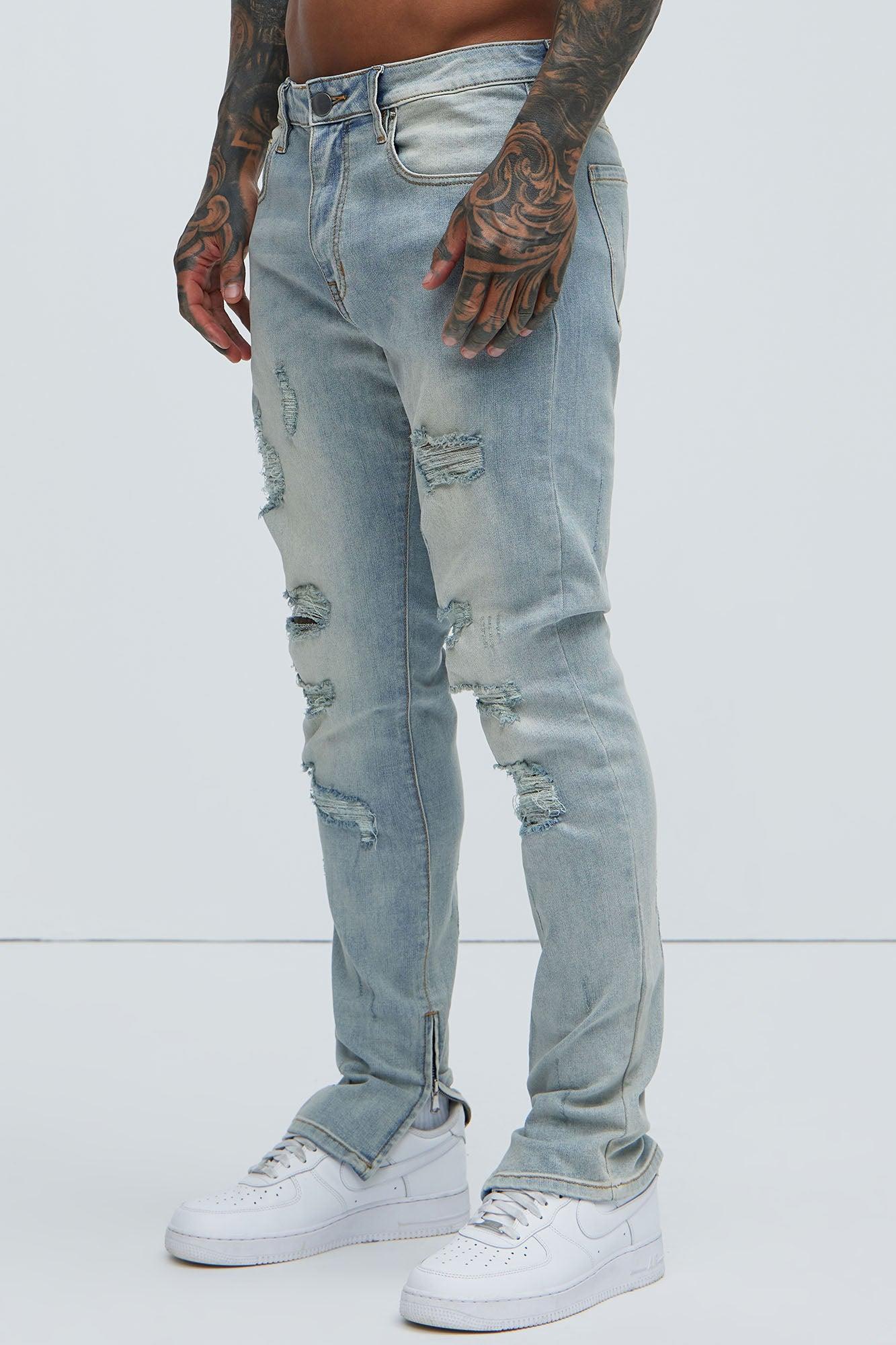 Crater Skinny Destroyed Jeans - LightWash Product Image