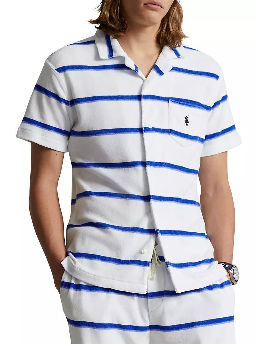 Striped Cotton-Blend Camp Shirt Product Image