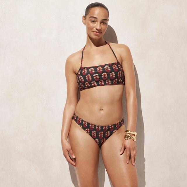 Hipster full-coverage bikini bottom in berry block print Product Image