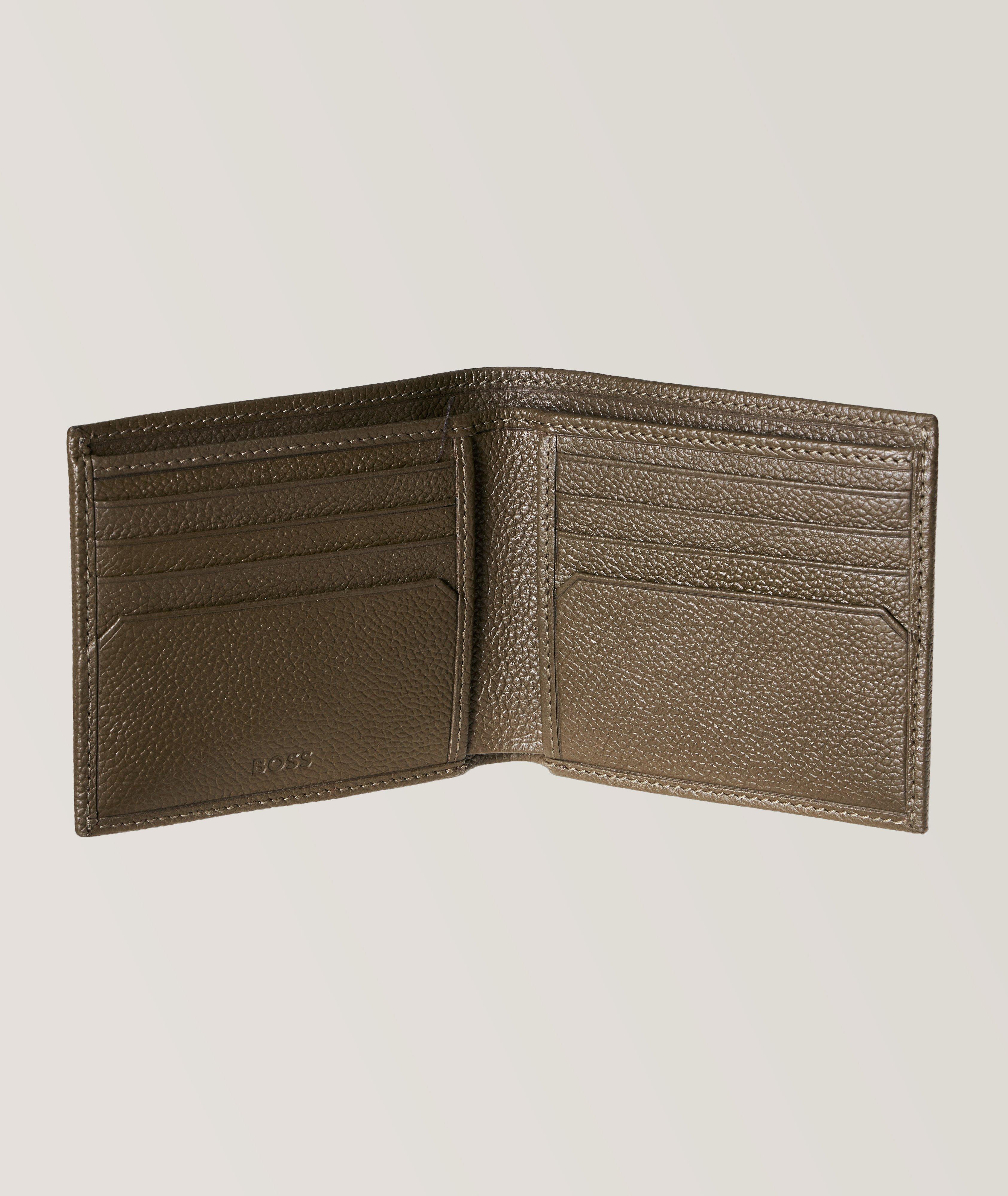 BOSS Grained-Leather Wallet With Polished Logo Male Product Image