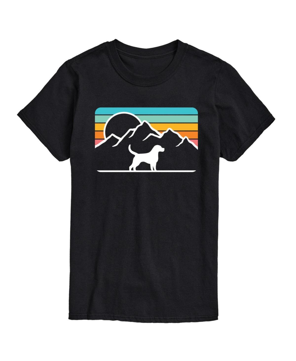 Mens Dog With Retro Mountain Tee Black Product Image