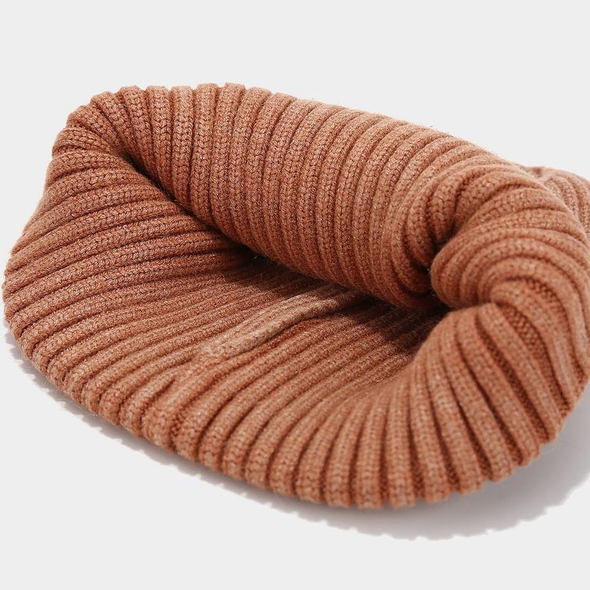 Washed Ribbed Knit Beanie Product Image