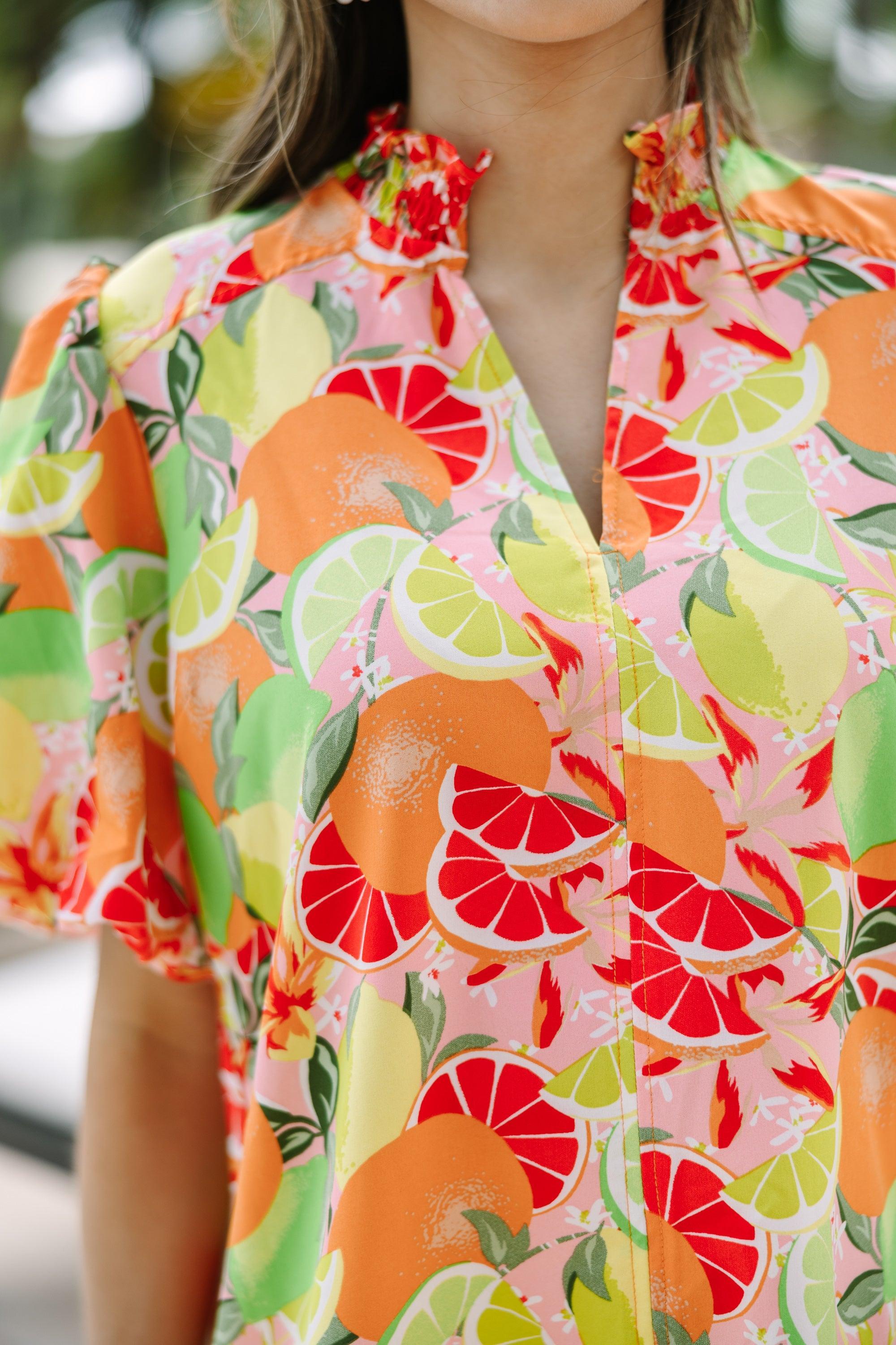 Find You Well Orange Floral Blouse Female Product Image