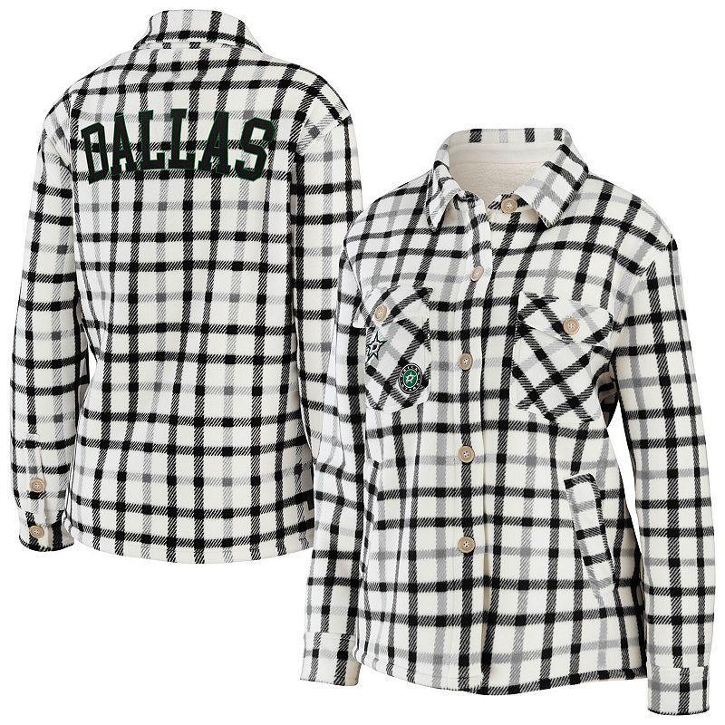 Womens WEAR by Erin Andrews Oatmeal Philadelphia Flyers Plaid Button-Up Shirt Jacket Product Image