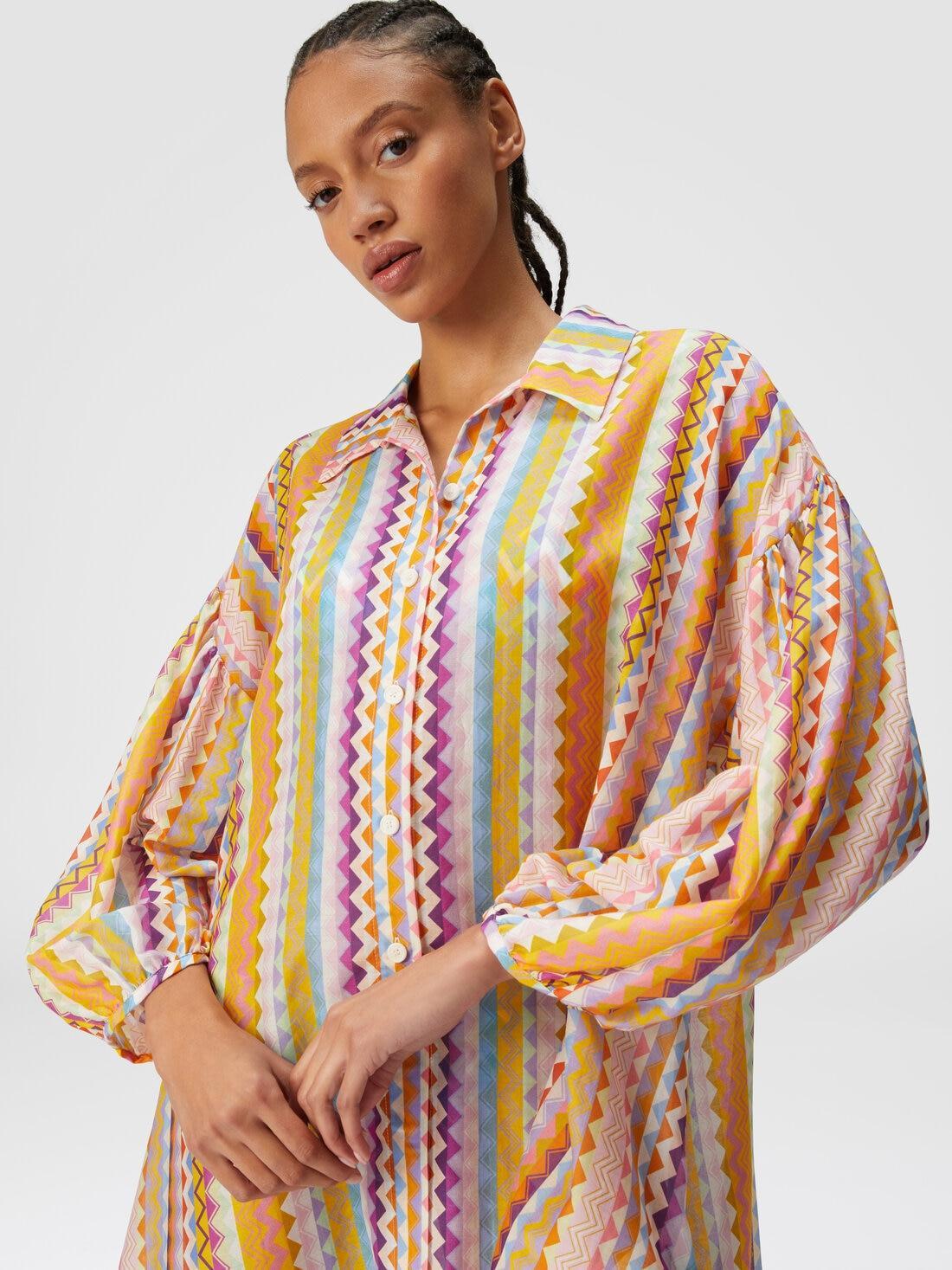 Silk and cotton oversize blouse with zigzag print Multicoloured | Missoni Product Image