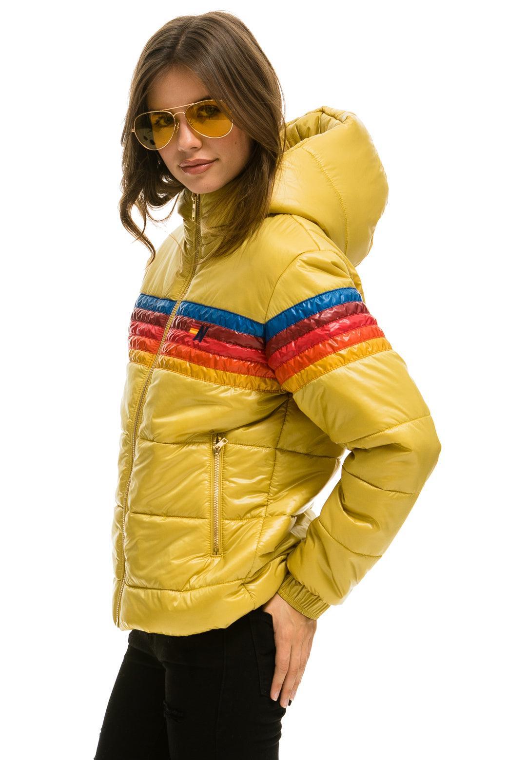 5 STRIPE LUXE TREKKER JACKET - GLOSSY KHAKI Female Product Image