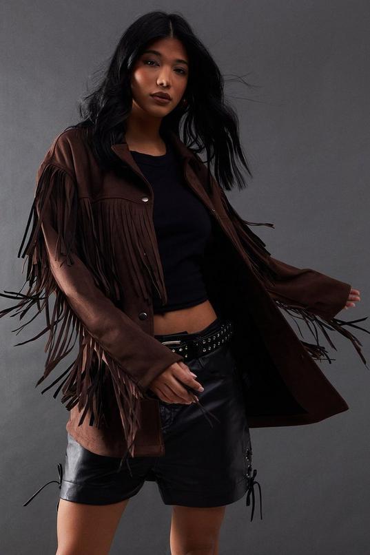 Suedette Western Fringed Jacket Product Image