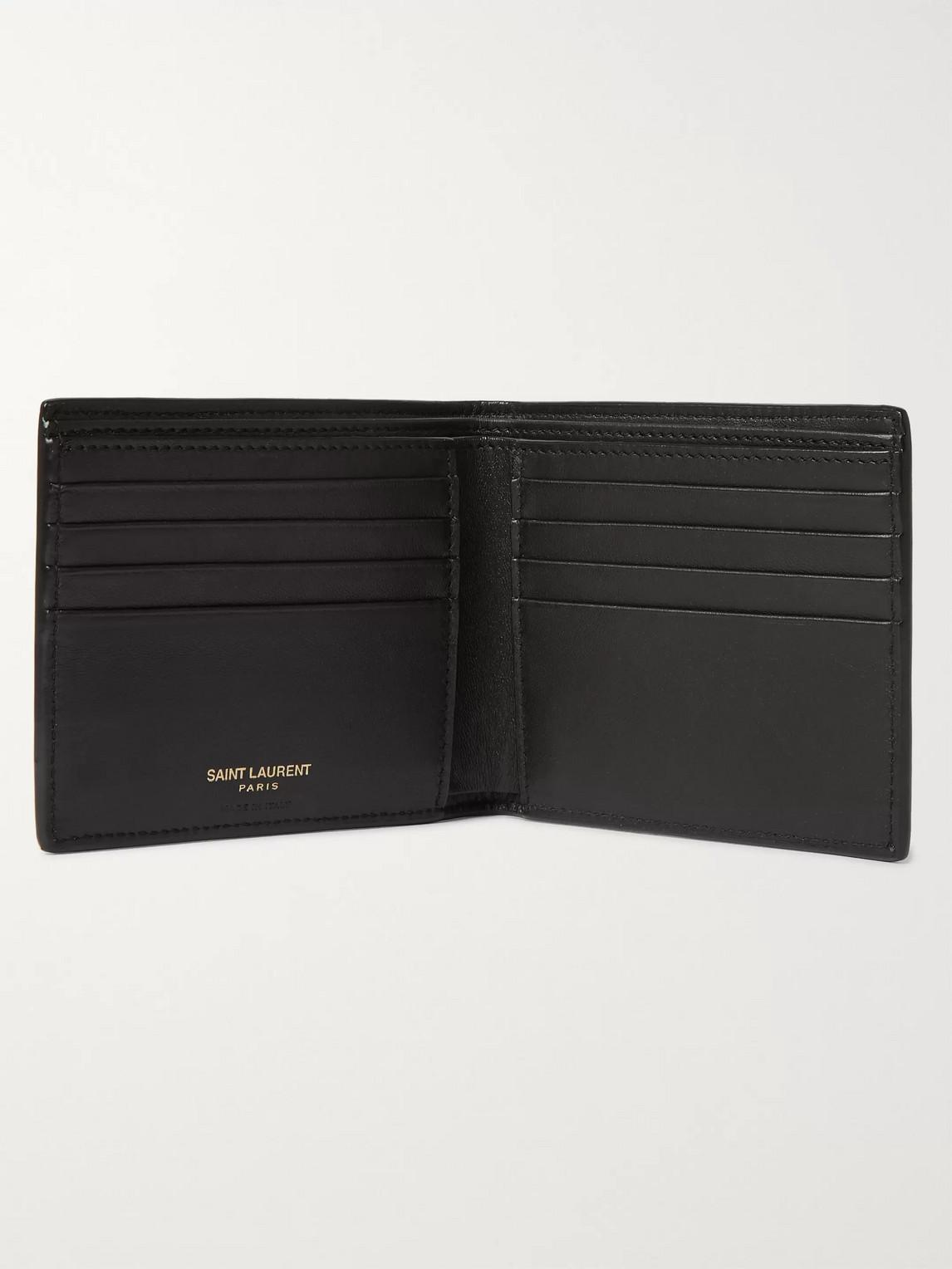 Logo-appliquéd Croc-effect Leather Billfold Wallet In Black Product Image