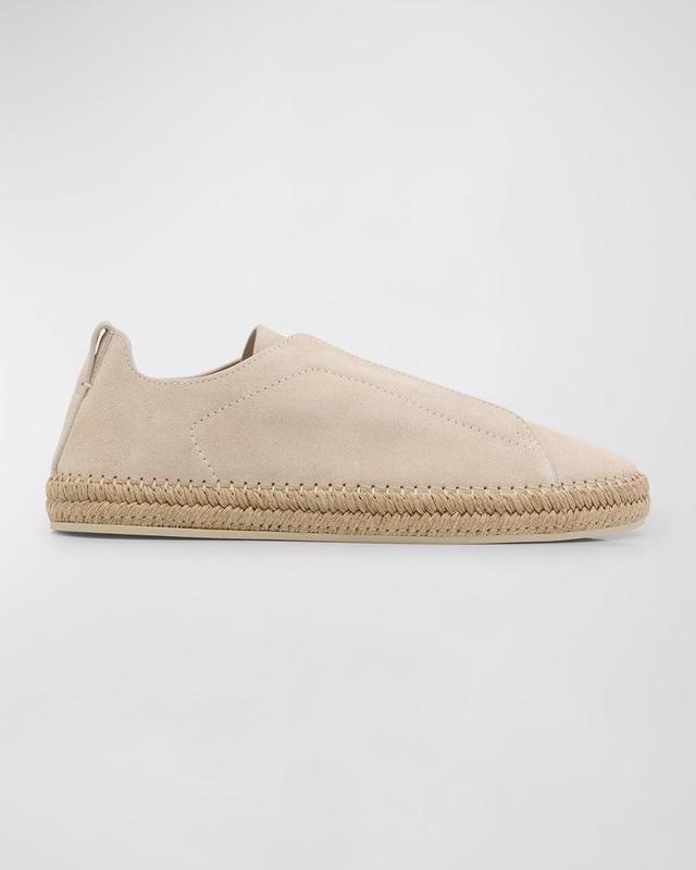 Mens Triple Stitch Suede Espadrille Sneakers Product Image