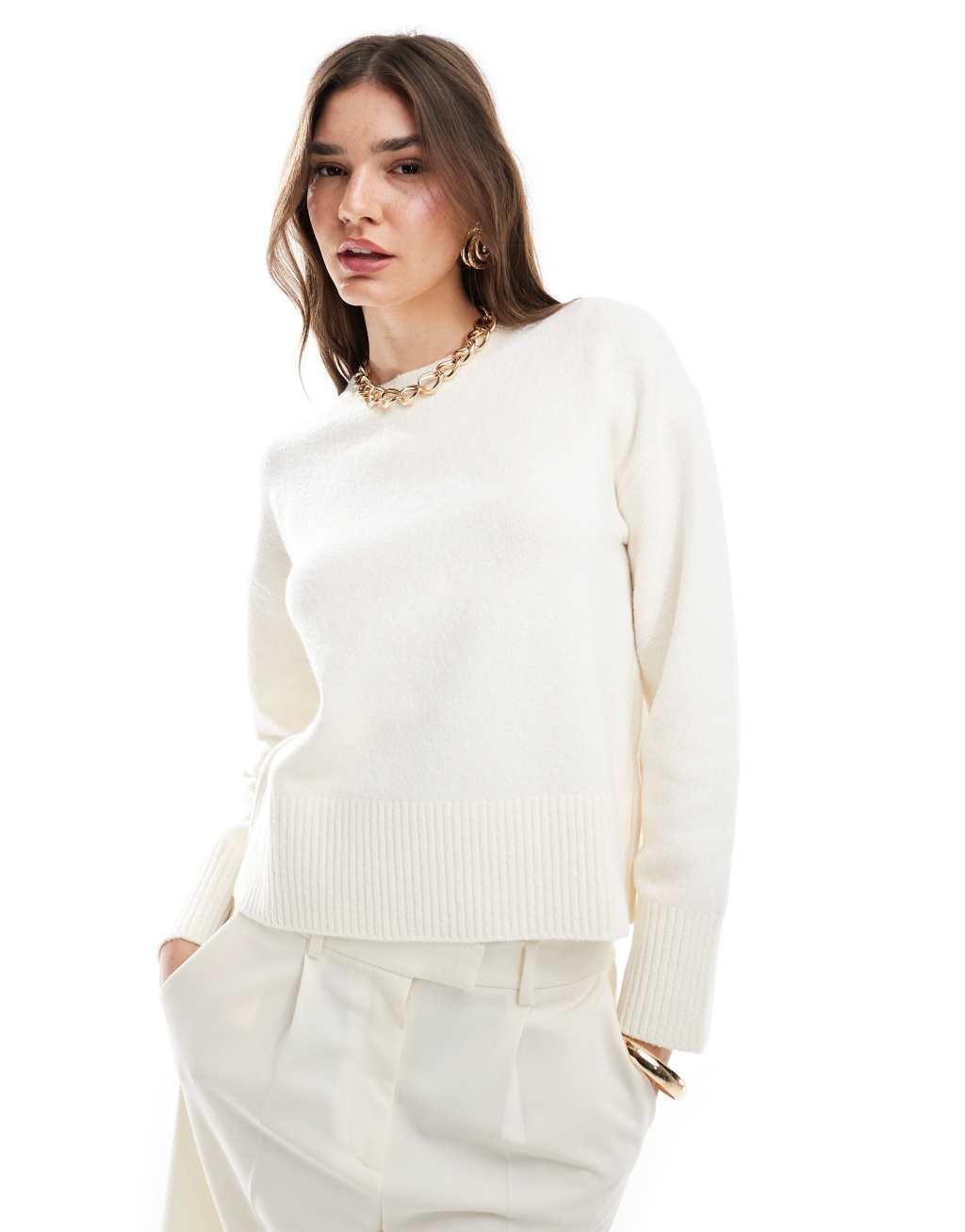 & Other Stories crew neck sweater in off white Product Image