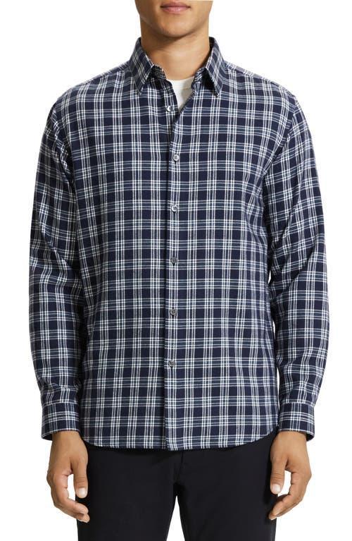 Theory Irving Medium Check Cotton Button-Up Shirt Product Image