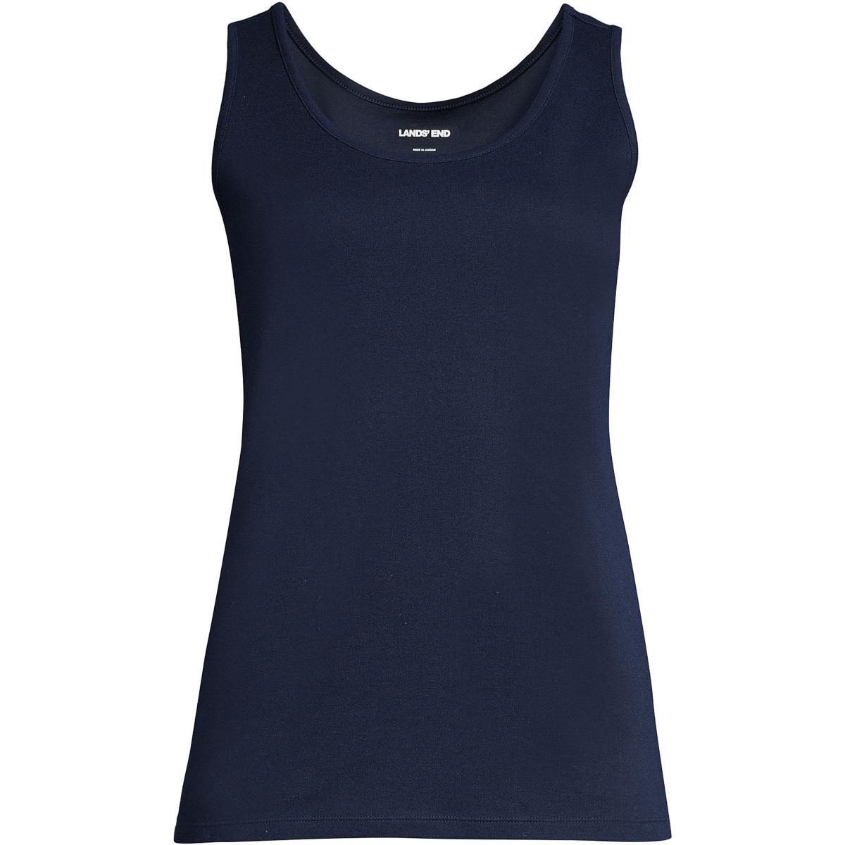 Womens Lands End Cotton Tank Top Grey Product Image