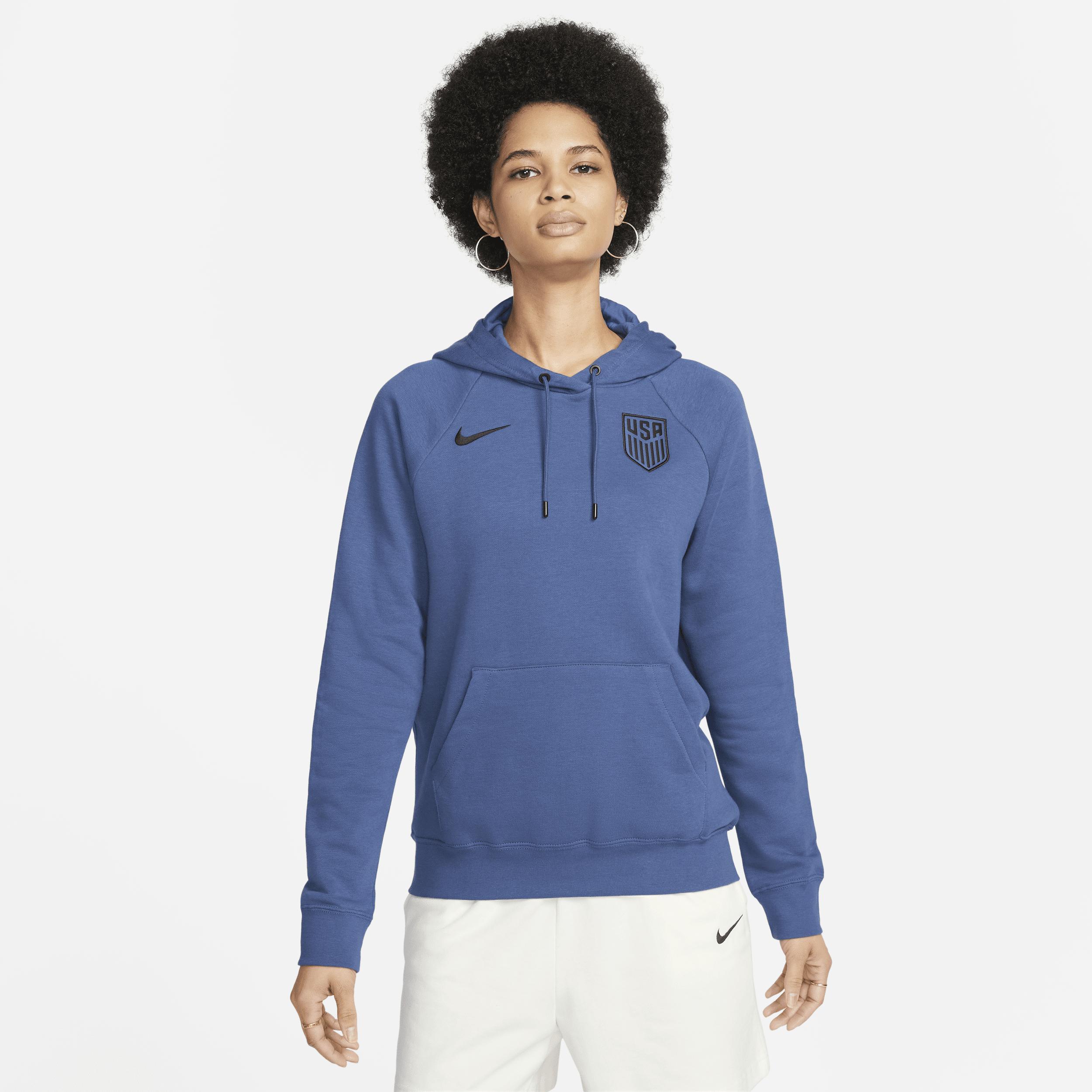 Womens Nike Blue Usmnt Essential Raglan Pullover Hoodie Product Image