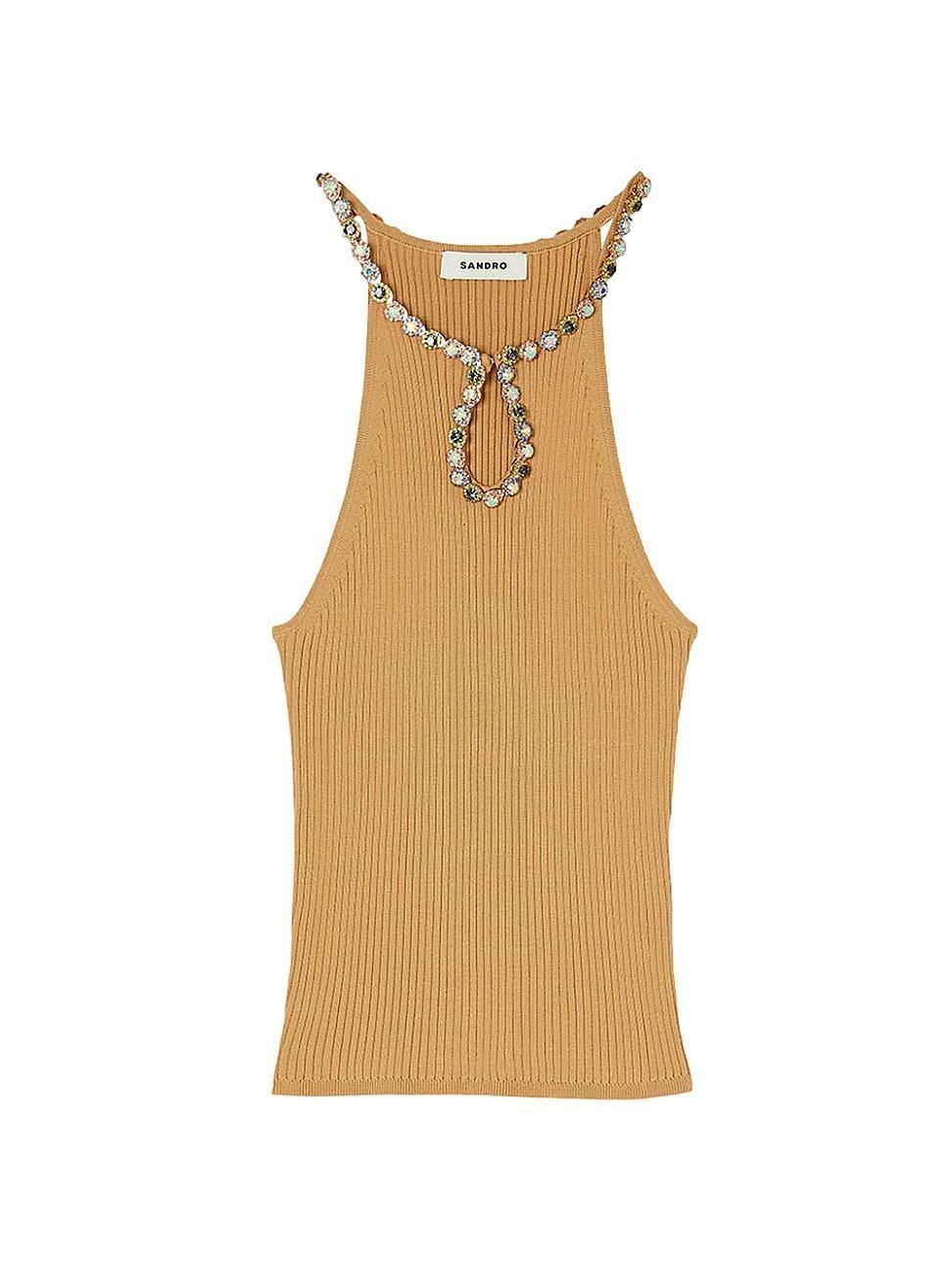 Womens Vest Top with Rhinestones Product Image