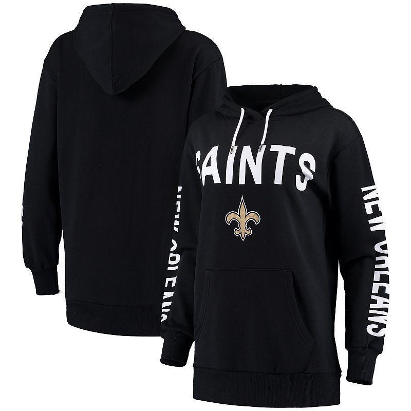 Womens Black New Orleans Saints Extra Point Pullover Hoodie Product Image