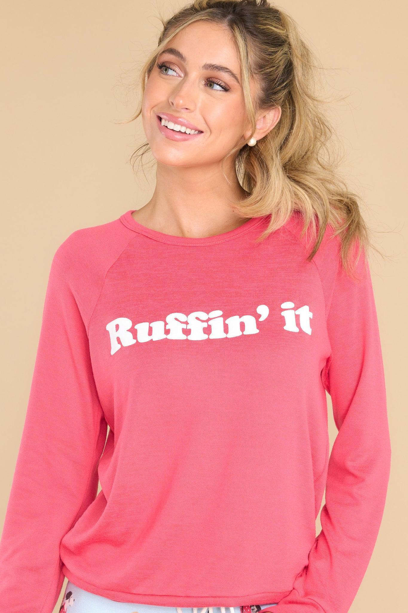 Ruffin' It Red Long Sleeve Top Product Image