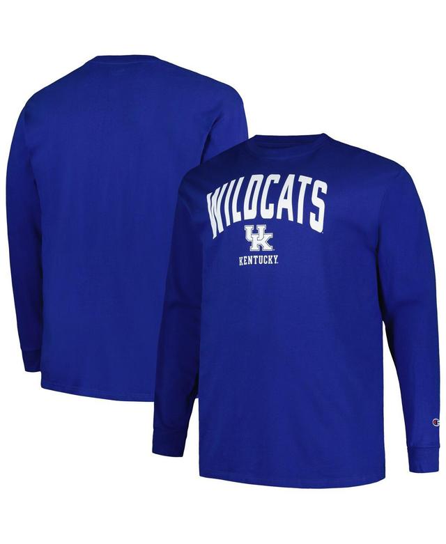 Mens Champion Royal Kentucky Wildcats Big & Tall Arch Long Sleeve T-Shirt Product Image