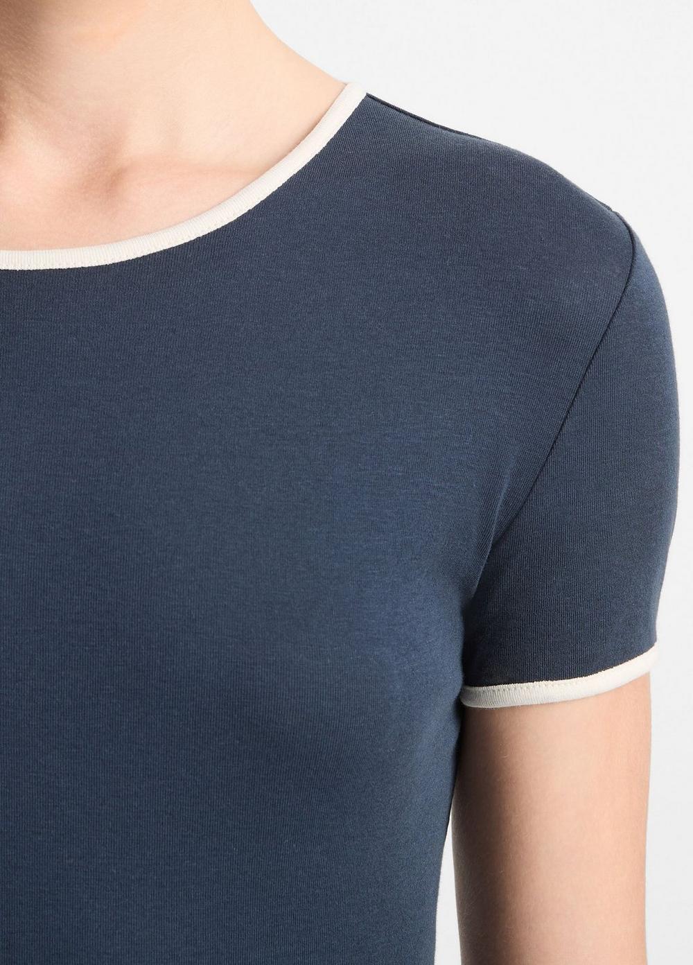 Cotton Tipped Short-Sleeve Crew Neck T-Shirt Product Image