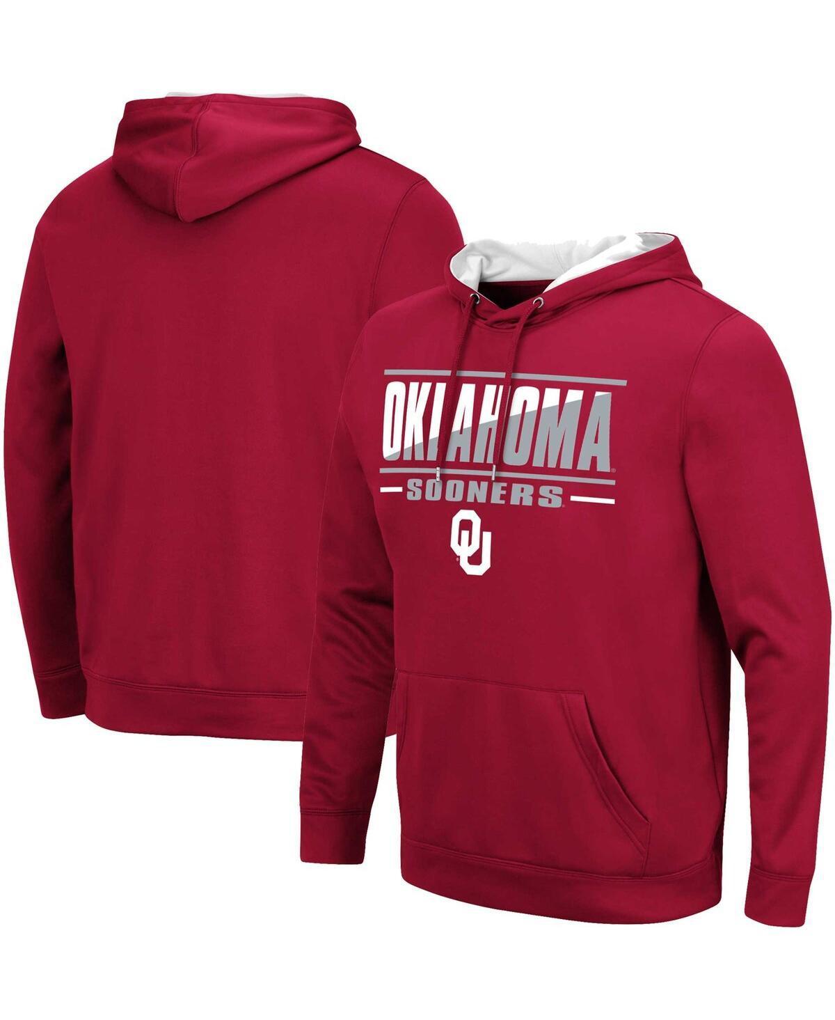 Mens Colosseum Crimson Oklahoma Sooners Slash Stack 2.0 Pullover Hoodie Product Image