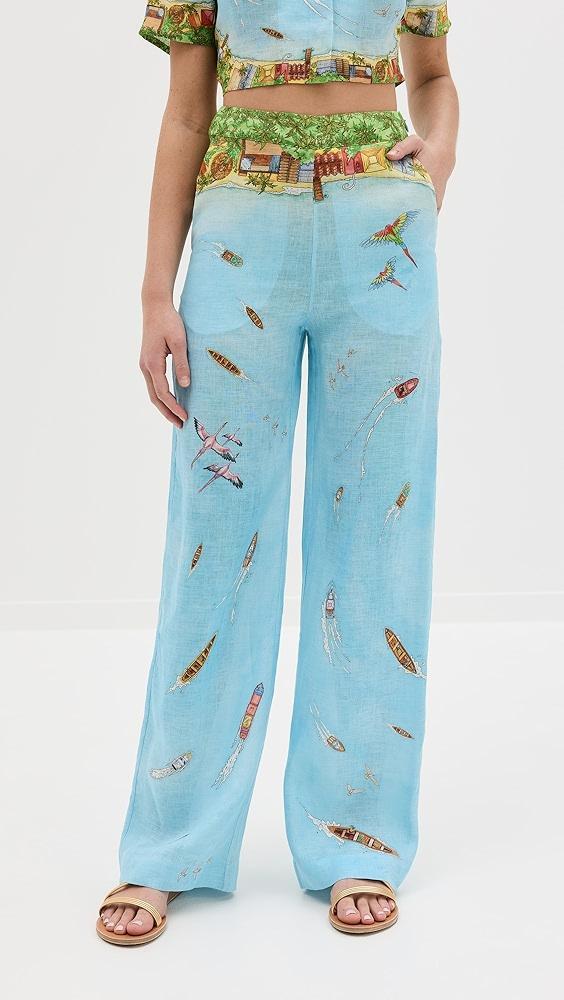 Casablanca Printed Straight Leg Trousers | Shopbop Product Image