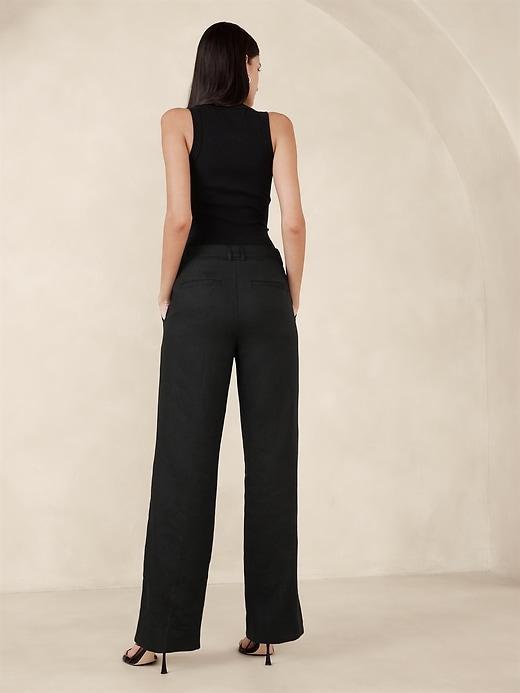 Lina Straight Linen Pant Product Image