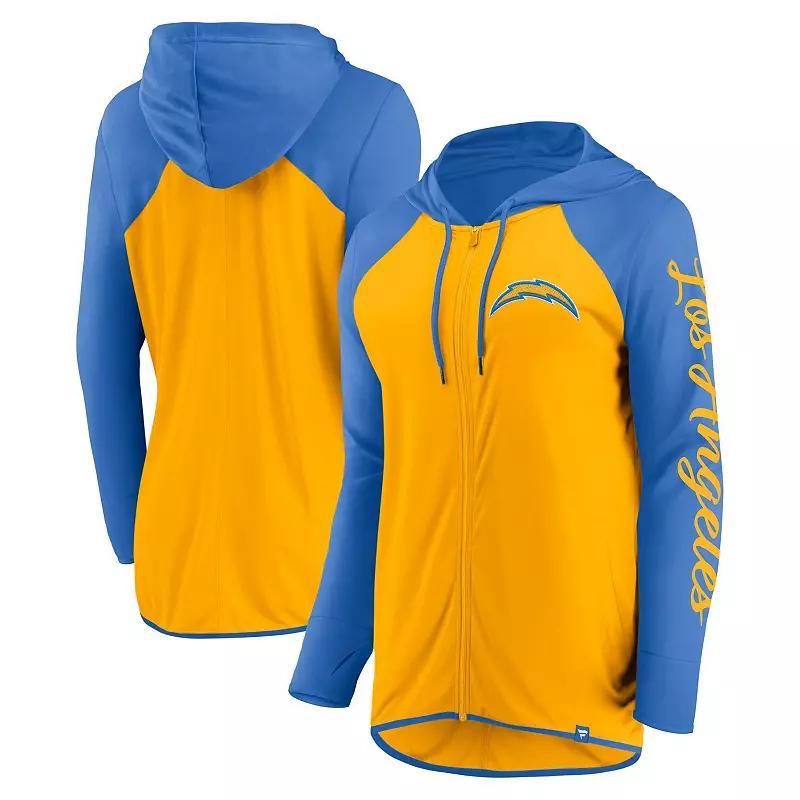 Womens Fanatics /Powder Blue Los Angeles Chargers Script Full-Zip Hoodie Product Image